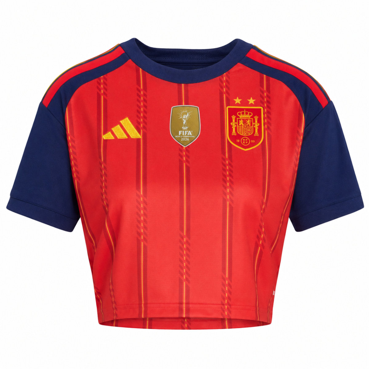 Camiseta España Mujer Primera Equipación Crooped 26 - Campeones del Mundo