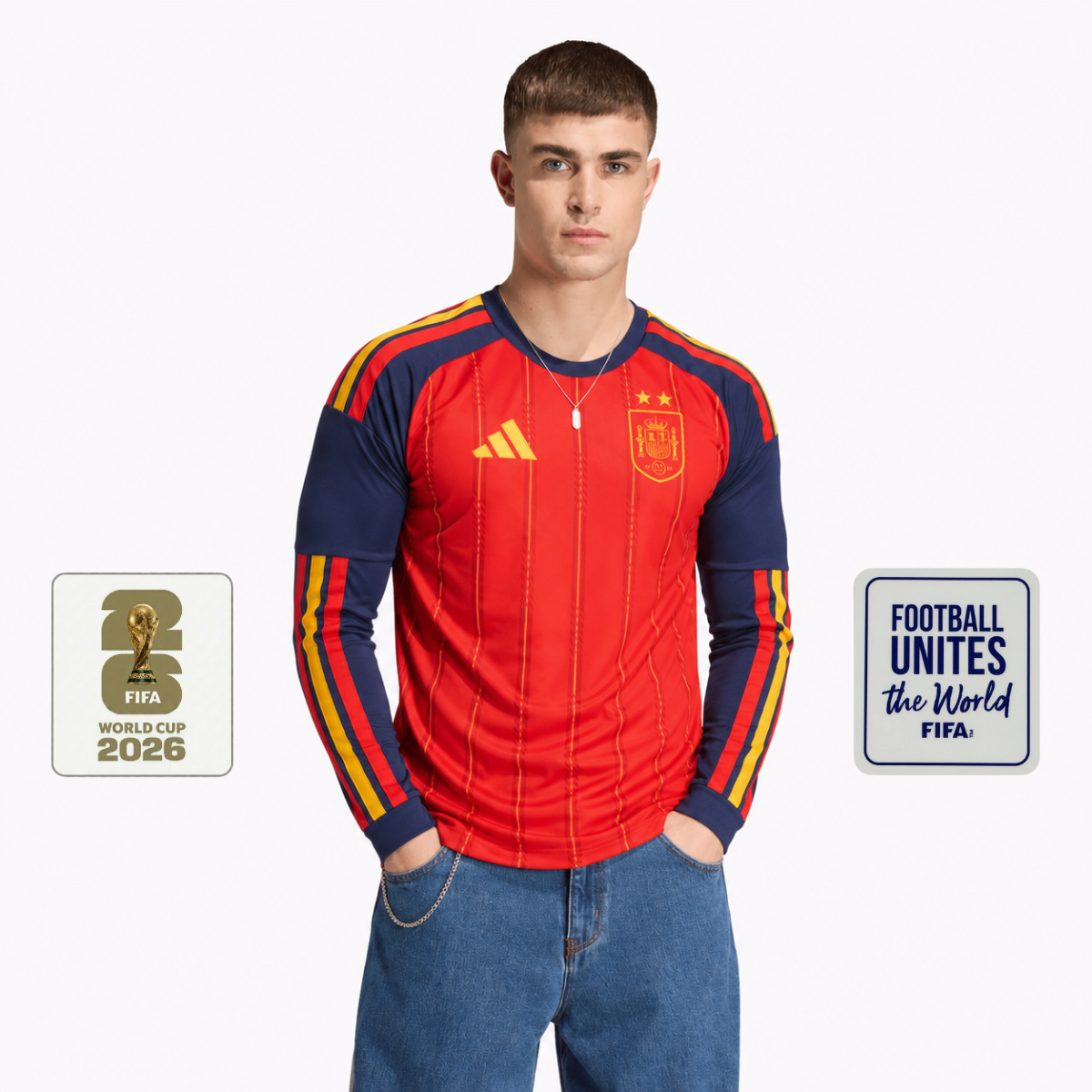 Camiseta España Hombre Primera Equipación Manga Larga 26
