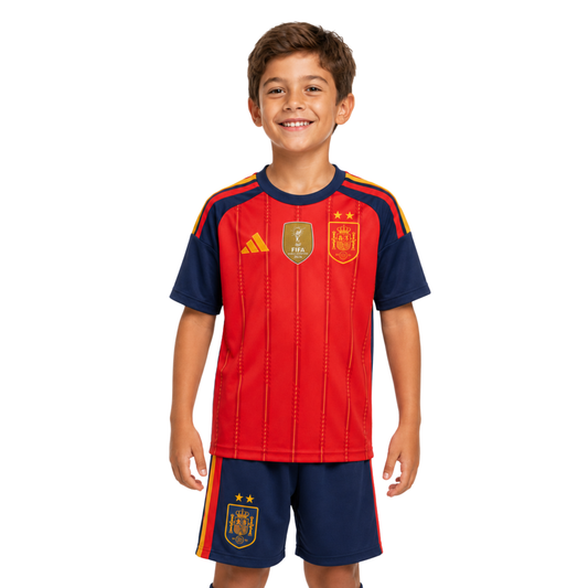 Conjunto de Niños España Primera Equipación 26 - Campeones del Mundo